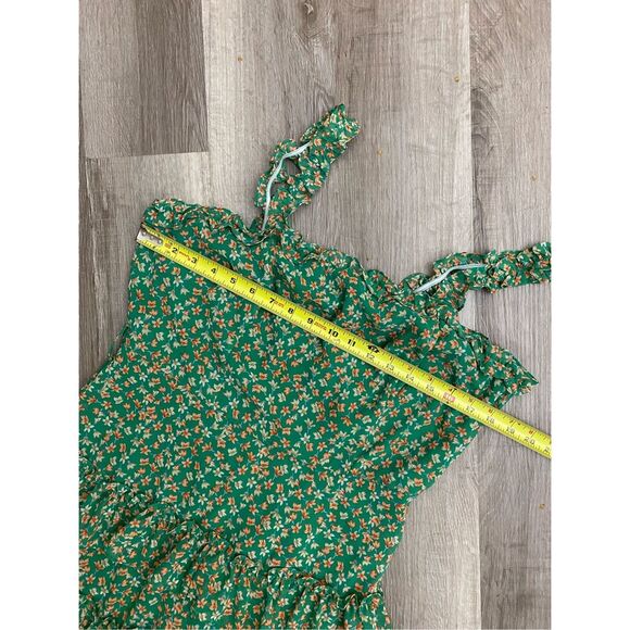 She + Sky NWT Green Floral Ruffle Dress Empire Waist Size Large - Picture 8 of 13